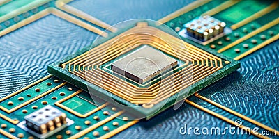 Tiny chips embedded in objects enabling wireless identification Creative AI Stock Photo