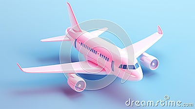 Tiny Cute 3D Plane: A Delightful Miniature Aviation Marvel Stock Photo