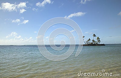 Tiny desert island in Hawaii Stock Photo