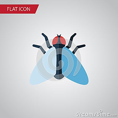 Tiny Flat Icon. Housefly Vector Element Vector Illustration