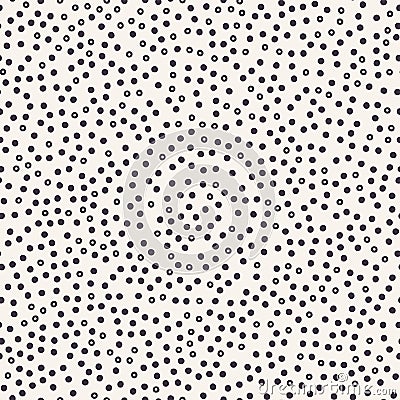 Tiny geometric polka dot seamless pattern. Hand drawn small tossed ditsy background. Hipster confetti scrapbook paper, fashion all Cartoon Illustration