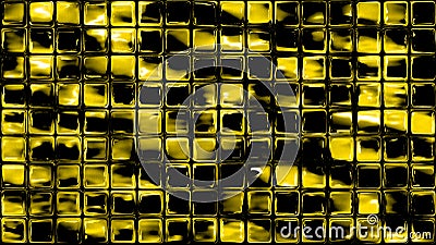 Glass mosaic squares yellow background Stock Photo