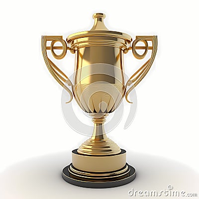 Tiny Golden Trophy. Generative AI Stock Photo