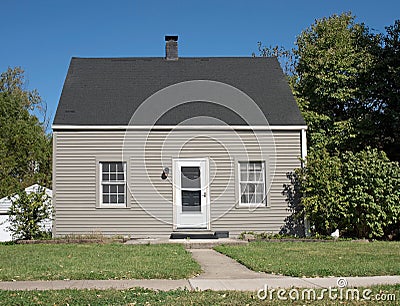 Tiny Gray Low Income House Stock Photo