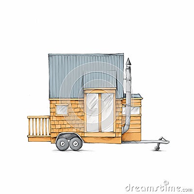 Tiny house with wooden shingles Stock Photo