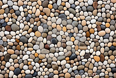 tiny pebble stone wall with uniformity Stock Photo