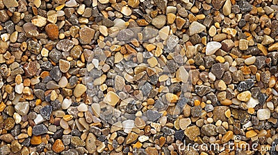 Tiny pebbles stacked together creating a smooth and uniform surface Stock Photo
