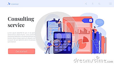 Audit service concept landing page. Vector Illustration