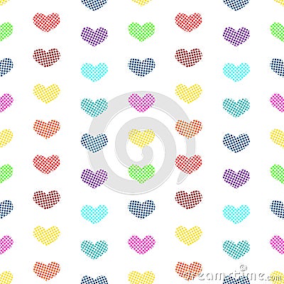 Tiny Polka dot hearts seamless background Stock Photo