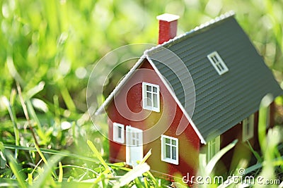 Tiny red house Stock Photo