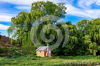 A Tiny Rustic Cabin Stock Photo
