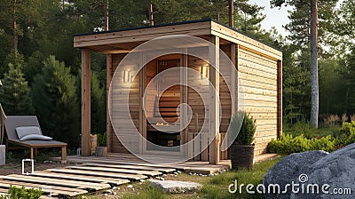 Tiny Sauna House Stock Photo