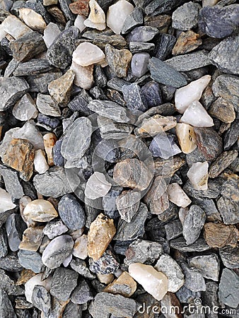 Tiny stones background - shades of grey and blue Stock Photo
