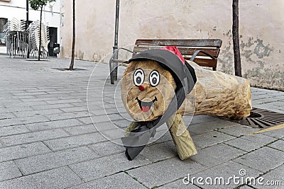 Tio de Nadal, is a character in Catalan mythology relating to a Christmas tradition in Spain Stock Photo