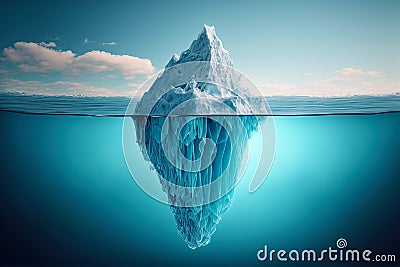 Tip of the iceberg. Business concept. generative ai. Iceberg. Success business metaphor Stock Photo