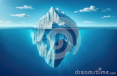 Tip of the iceberg. Hidden Challenges: The Iceberg Effect in Problem-Solving Background Stock Photo