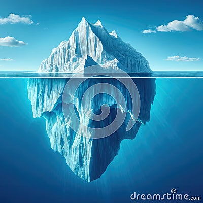 Tip of the iceberg. Hidden Challenges: The Iceberg Effect in Problem-Solving Background Stock Photo