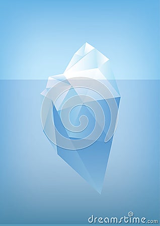 Tip of the iceberg illustration -low poly /polygon graphic Vector Illustration