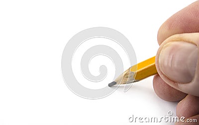 Tip of pencil on the white for text or product. Stock Photo
