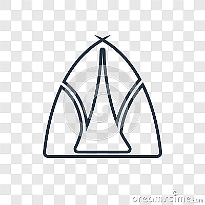 Tipi concept vector linear icon isolated on transparent background, Tipi concept transparency logo in outline style Vector Illustration