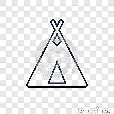 Tipi concept vector linear icon isolated on transparent background, Tipi concept transparency logo in outline style Vector Illustration
