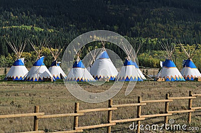 Tipi Village Stock Photo