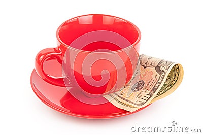 Tipping under the cup Stock Photo