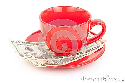 Tipping under the cup Stock Photo