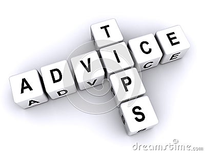 Tips and advice in blocks Stock Photo