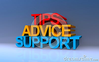 tips advice support on blue Stock Photo
