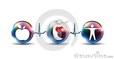 Tips how to strengthen cardiovascular system Vector Illustration