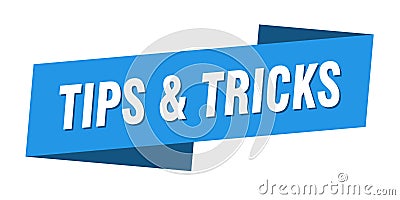 tips & tricks banner template. tips & tricks ribbon label. Vector Illustration