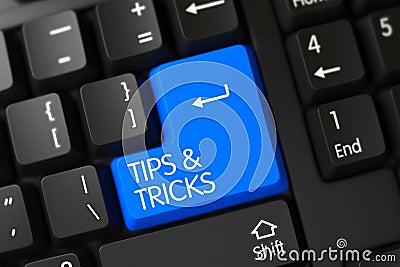 Tips and Tricks - Computer Key. 3D. Stock Photo