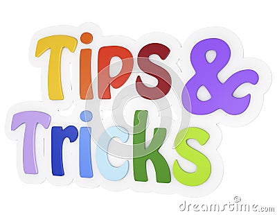 Tips and tricks 3d text Stock Photo