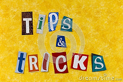 Tips tricks helpful idea solution information suggestion help education Stock Photo
