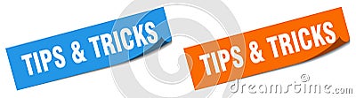 tips & tricks sticker. tips & tricks sign set. Vector Illustration