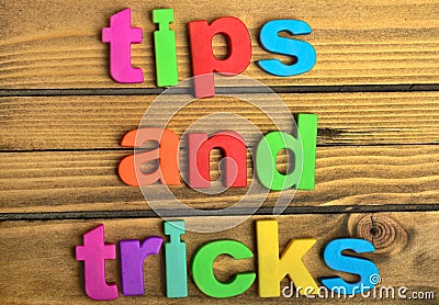 Tips and Tricks word Stock Photo