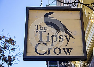 The Tipsy Crow Restaurant and Bar Along the Streets of San Diego Stock Photo