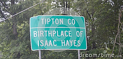 Tipton County, TN Birthplace of Issac Hayes Editorial Stock Photo