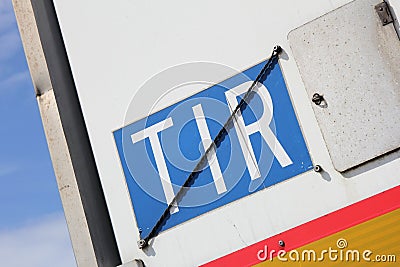TIR plate Stock Photo