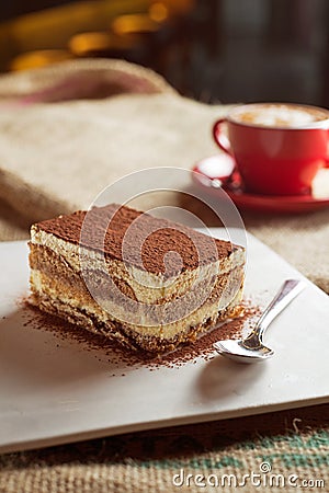 Tiramisu with coffee Stock Photo