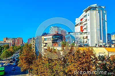 Tirana downtown district Stock Photo