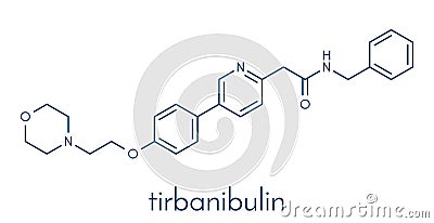 Tirbanibulin actinic keratosis drug molecule. Skeletal formula Vector Illustration