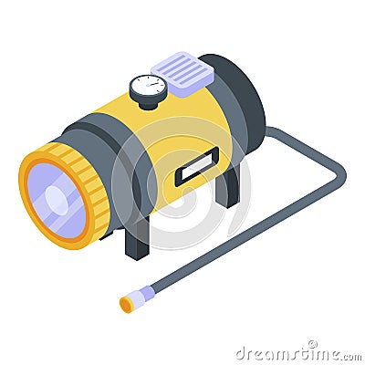 Tire air compressor icon, isometric style Vector Illustration