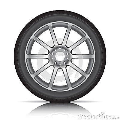 Tire on alloy wheel Vector Illustration