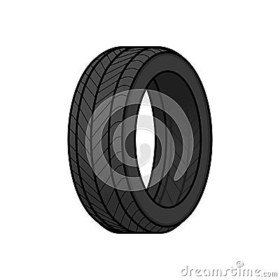 Tire Cartoon Vector Illustration