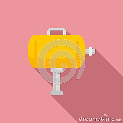 Tire fitting air compressor icon, flat style Vector Illustration