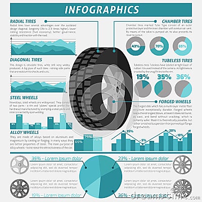 Tire Infographic Set Vector Illustration