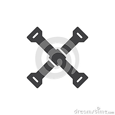 Tire iron icon vector, filled flat sign, solid pictogram isolated on white. Vector Illustration