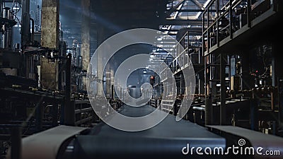 Tire manufacture company conveyor moving rubber production working concept Stock Photo